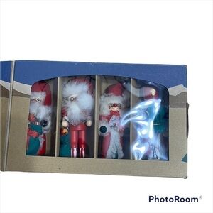 Nutcracker Village Set of 4 Miniature Nutcrackers Santa Christmas Holiday Decor